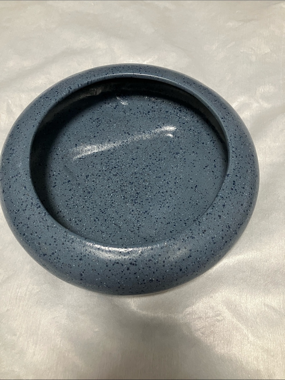 Blue Speckled Ceramic Bowl Vase by Haeger.